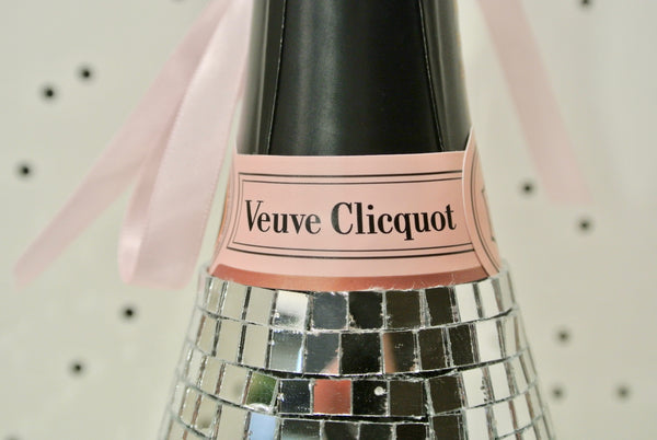 Rosé Pink Label- Custom Disco Ball Veuve Clicquot Champagne Bottle – La  Gartier Wedding Garters