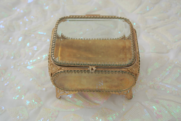 Vintage Glass Casket Jewelry Box – La Gartier Wedding Garters