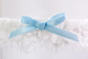 Ivory Lace Toss Garter with Blue Bow