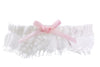 Ivory Lace Toss Garter with Pink Bow