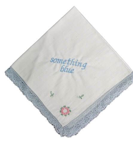 Something Blue Wedding Handkerchief